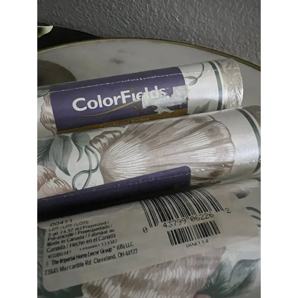 Vintage Sunworthy Colorfields Border Floral #WB626 New 3 Rolls 5yds X 4.57”